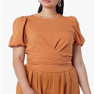 Terea by Andrea Pitter Violette Puff Sleeve Wrap Top Women’s Small